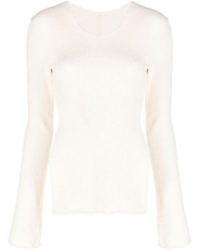 Axel Arigato Open-back Ribbed Knit Sweater - White