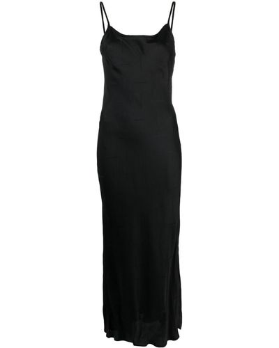 Barena Spaghetti-straps Satin-finish Dress - Black