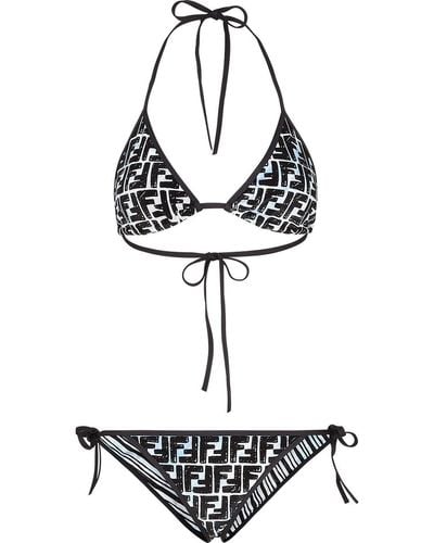 Fendi Roma Joshua Vides Logo Print Bikini - Black