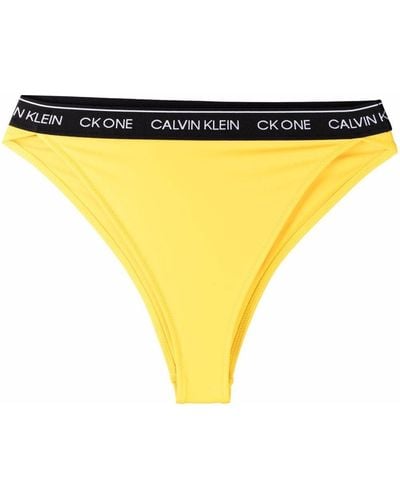 Calvin Klein Bragas de bikini con logo en la cinturilla - Amarillo