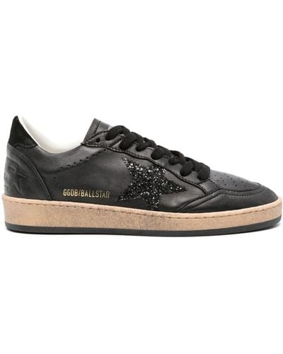 Golden Goose Ball Star Leather Sneakers - Black