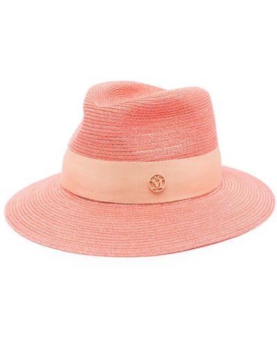 Maison Michel Henrietta Interwoven Fedora Hat - Pink