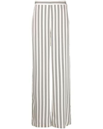 Polo Ralph Lauren Striped Wide-leg Satin Trousers - White
