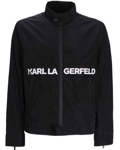 Karl Lagerfeld Logo-print Zip-up Jacket - Black