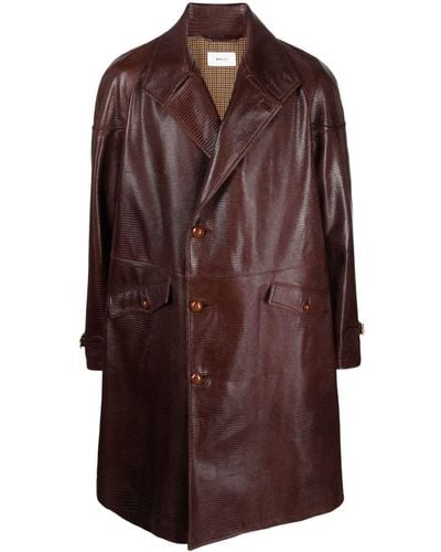 Bally Textured-finish Leather Coat - Brown