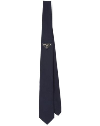 Prada Corbata con logo - Azul