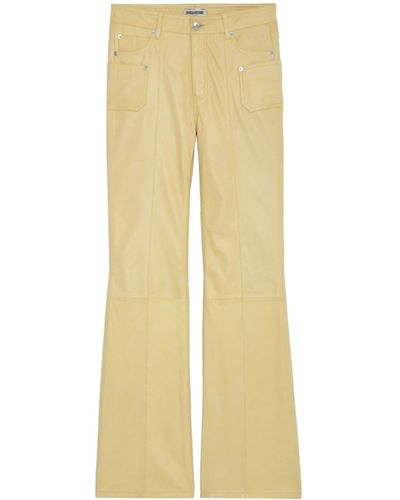 Zadig & Voltaire Elvir Flared Leather Trousers - Yellow