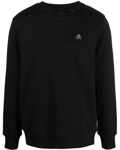 Moose Knuckles Sweatshirt mit Logo-Schild - Schwarz
