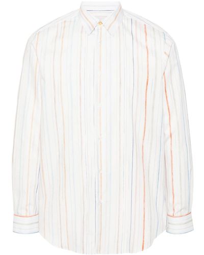 Paul Smith Striped Organic Cotton Shirt - White
