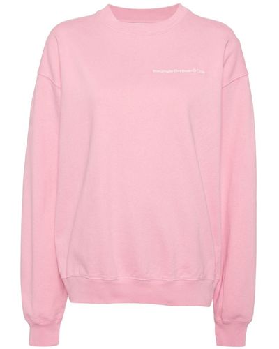 Stockholm Surfboard Club Logo-print Organic Cotton Sweatshirt - Pink