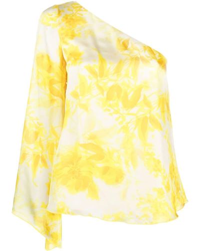 Liu Jo One-sleeve Floral-print Blouse - Yellow