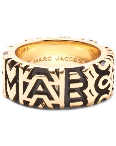Marc Jacobs Anillo con monograma grabado - Blanco