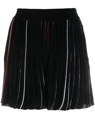 Sonia Rykiel Contrast-stripe Pleated Shorts - Black