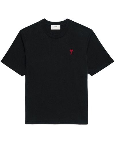 Ami Paris T-shirt Met Logo - Zwart