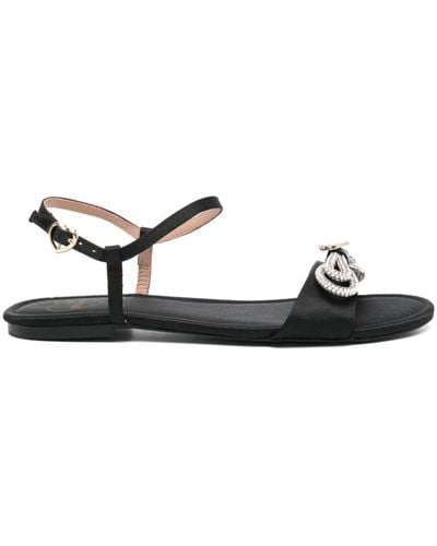 Love Moschino Crystal-bow Satin Sandals - Black