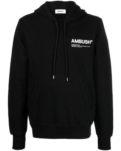 Ambush Wksp Logo-print Hoodie - Black