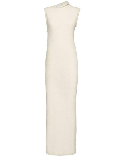 Ferragamo Textured-knit Midi Dress - White
