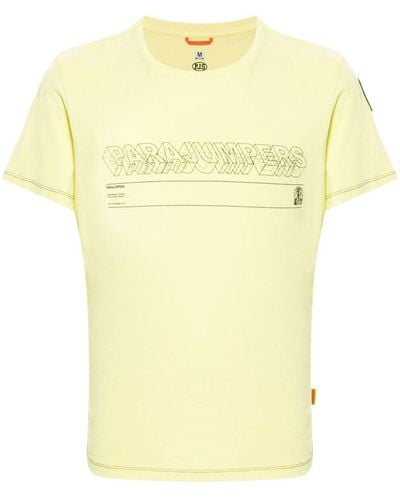 Parajumpers Logo-appliqué Cotton T-shirt - Geel