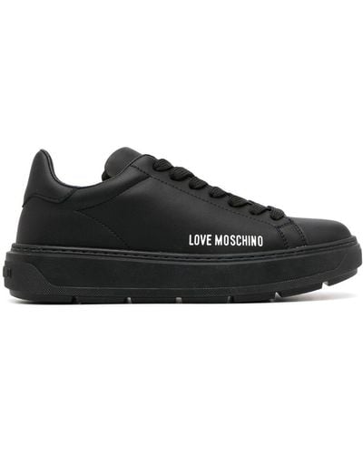 Love Moschino Low-top Lace-up Sneakers - Black