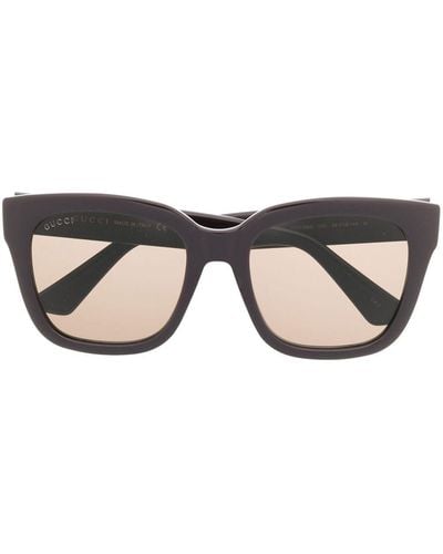 Gucci Rectangle-frame Sunglasses - Brown