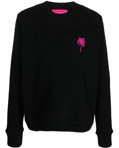 The Elder Statesman Patterned-intarsia Cashmere Sweater - Black