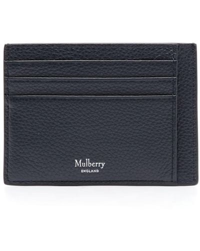 Mulberry Logo-stamp Leather Cardholder - Blue