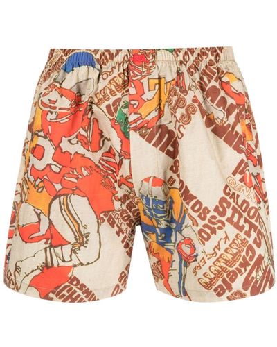 ERL Graphic-print Cotton Boxers - Natural