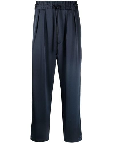 Nanushka Elasticated-waist Cropped Pants - Blue