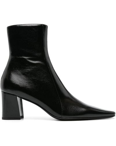 Saint Laurent Pointed-toe Paneled Boots - Black