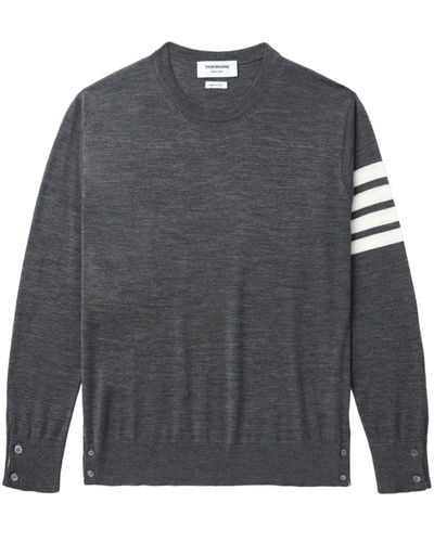 Thom Browne 4-Bar Wool Crewneck Sweater - Grey