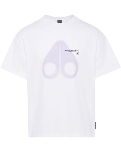 Moose Knuckles T-shirt Met Logoprint - Wit