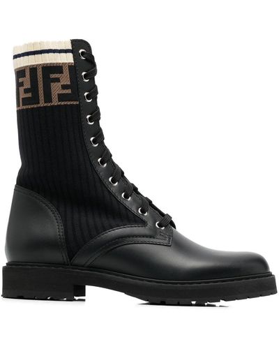 Fendi Rockoko Combat Boots - Zwart