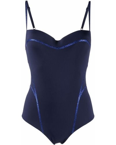 La Perla Badeanzug mit Glitter-Detail - Blau