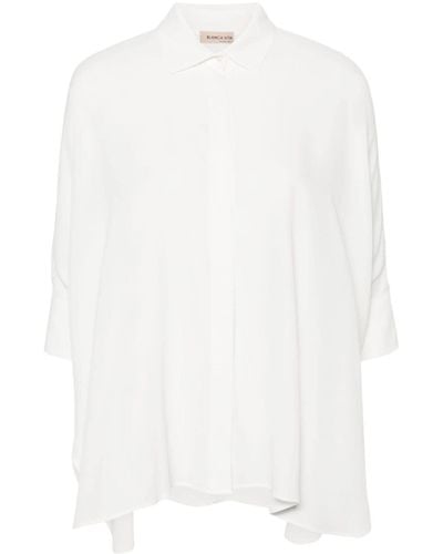 Blanca Vita Castanea chiffon-crepe shirt - Bianco