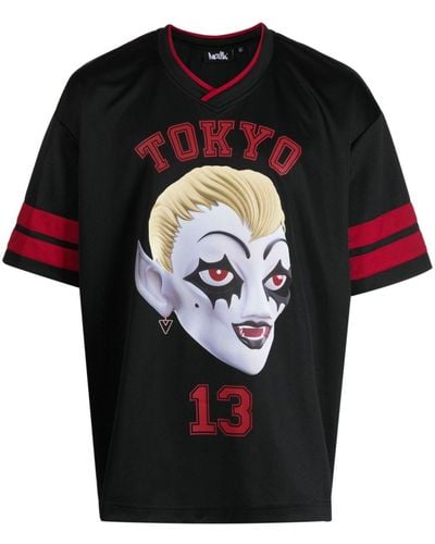 Haculla Tokyo Football プリント Tシャツ - ブラック