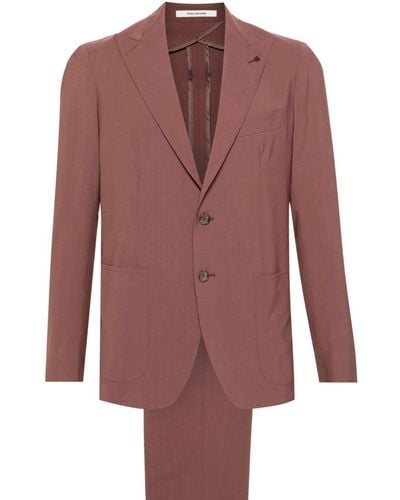 Tagliatore Single-breasted Wool Blend Suit - Red