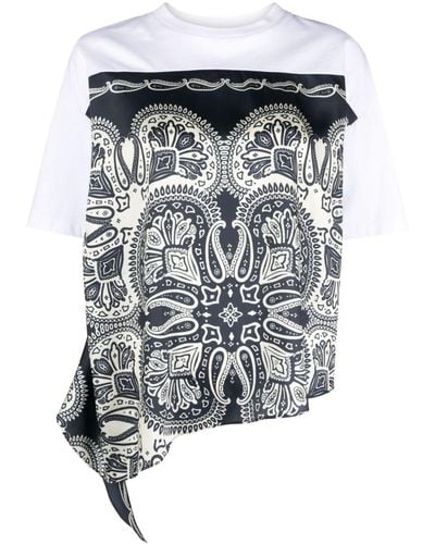 Sandro T-shirt con foulard - Grigio