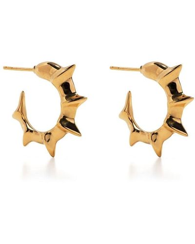 KHIRY Gold Vermeil Tiny Bamboo Hoop Earrings - Natural