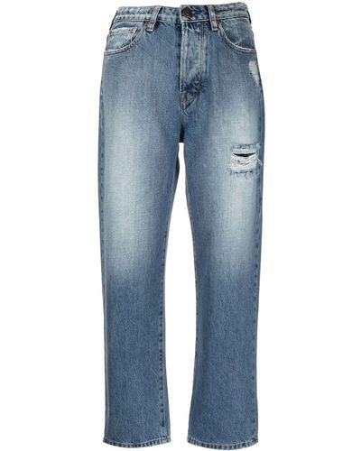 3x1 Ausgestellte Cropped-Jeans - Blau