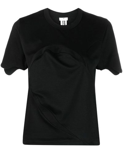 Noir Kei Ninomiya T-shirt en coton à manches courtes - Noir