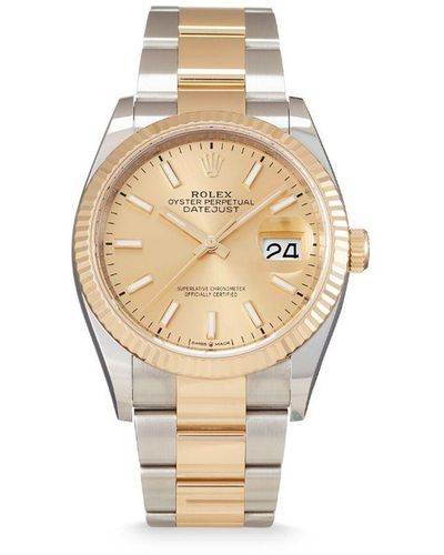 Rolex 2023 Ongedragen Datejust Horloge - Naturel