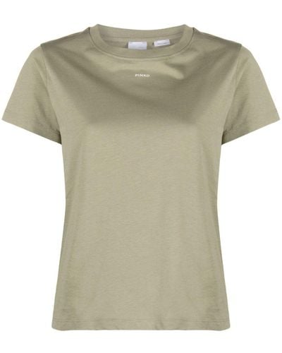 Pinko T-shirt en coton à logo imprimé - Vert