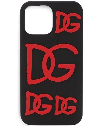 Dolce & Gabbana Coque pour iPhone 13 Pro Max en caoutchouc - Rouge