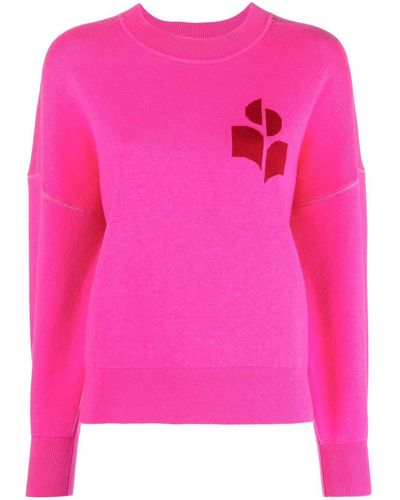 Isabel Marant Logo-print Knitted Sweater - Pink