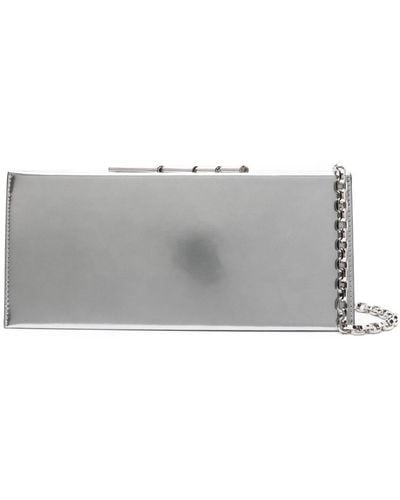 Lanvin Sequence Metallic Leather Clutch Bag - Grey
