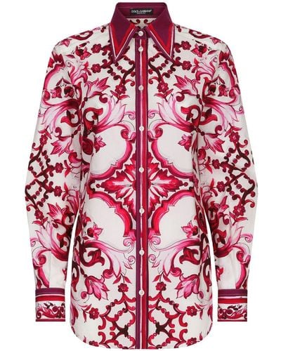 Dolce & Gabbana Blouse Met Print - Rood