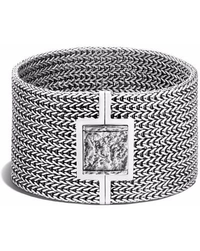 John Hardy Silver Classic Chain Reticulated Pusher-clasp Bracelet - Metallic