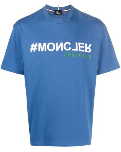 3 MONCLER GRENOBLE T-shirt Day-Namic en coton à logo imprimé - Bleu