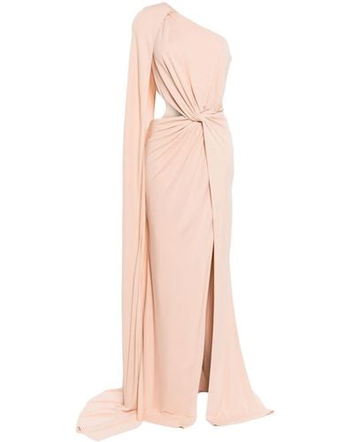 Elie Saab One-shoulder Jersey Gown - Pink