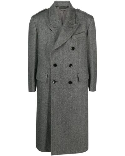 Tom Ford Cappotto con motivo a spina di pesce - Grigio